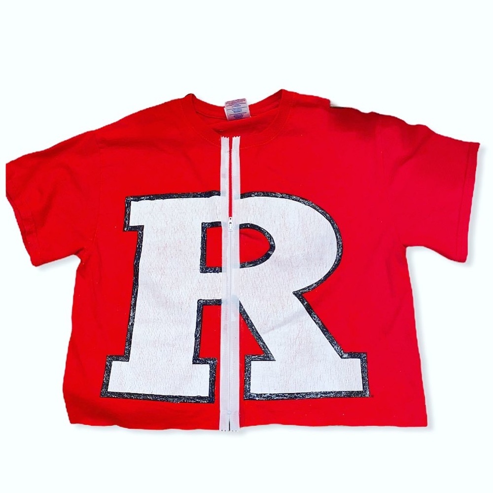 Rutgers zipper cropped tee